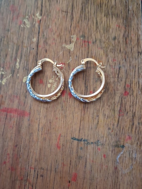 Jewelry - Gold and Silver Twisted Hoop Earrings - Women Jewelry